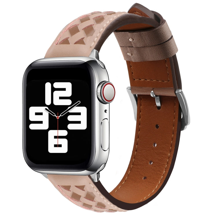 Braided Genuine Leather Watch Band for Apple Watch Ultra 49mm&Watch Ultra 2 49mm / Series 9&8&7 45mm / SE 3&SE 2&6&SE&5&4 44mm / 3&2&1 42mm(Grey+Brown) by bashfashion