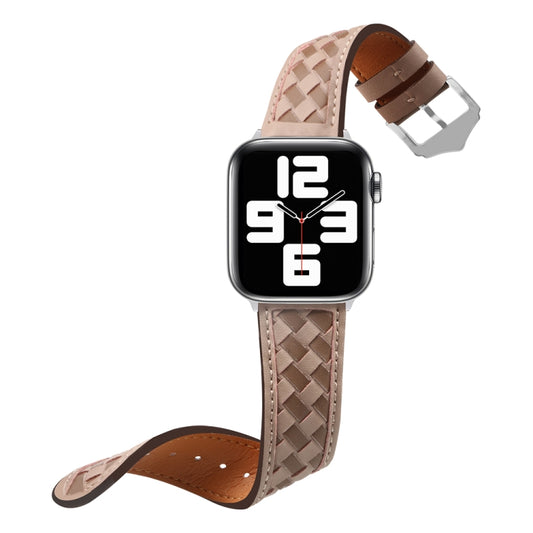Braided Genuine Leather Watch Band for Apple Watch Ultra 49mm&Watch Ultra 2 49mm / Series 9&8&7 45mm / SE 3&SE 2&6&SE&5&4 44mm / 3&2&1 42mm(Grey+Brown) by bashfashion