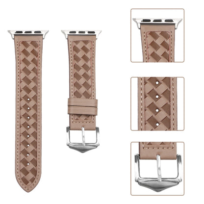 Braided Genuine Leather Watch Band for Apple Watch Series 9&8&7 41mm / SE 3&SE 2&6&SE&5&4 40mm / 3&2&1 38mm(Grey+Brown) by bashfashion