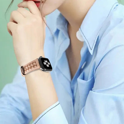 Braided Genuine Leather Watch Band for Apple Watch Series 9&8&7 41mm / SE 3&SE 2&6&SE&5&4 40mm / 3&2&1 38mm(Grey+Brown) by bashfashion