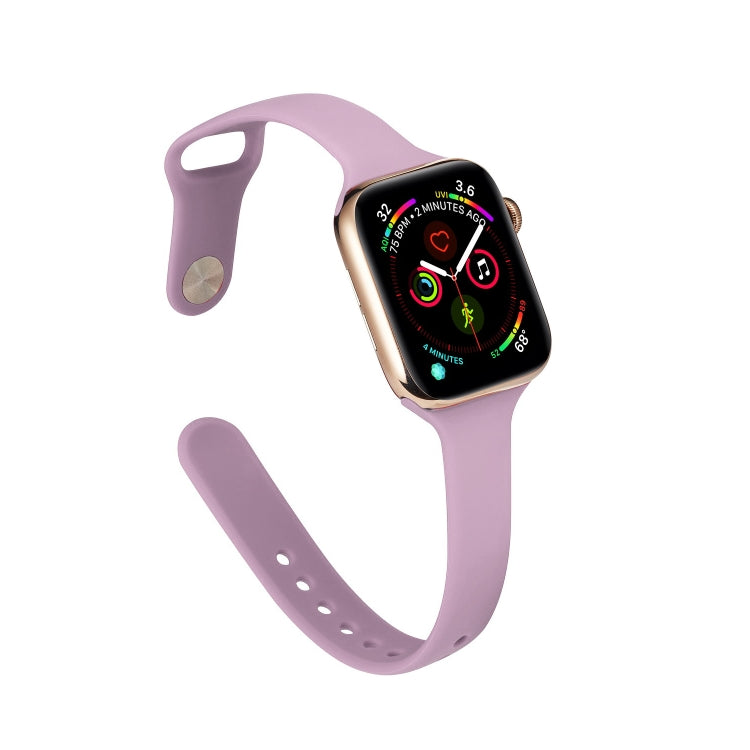 For Apple Watch 5/4 40mm & 3/2/1 38mm Thin Silicone Watch Band(Purple) by bashfashion