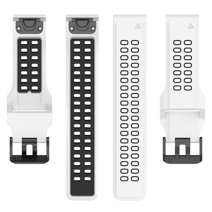 For Garmin Descent G1 / Coros Vertix 22mm Quick Release Double Row Silicone Watch Band(White Black) by bashfashion