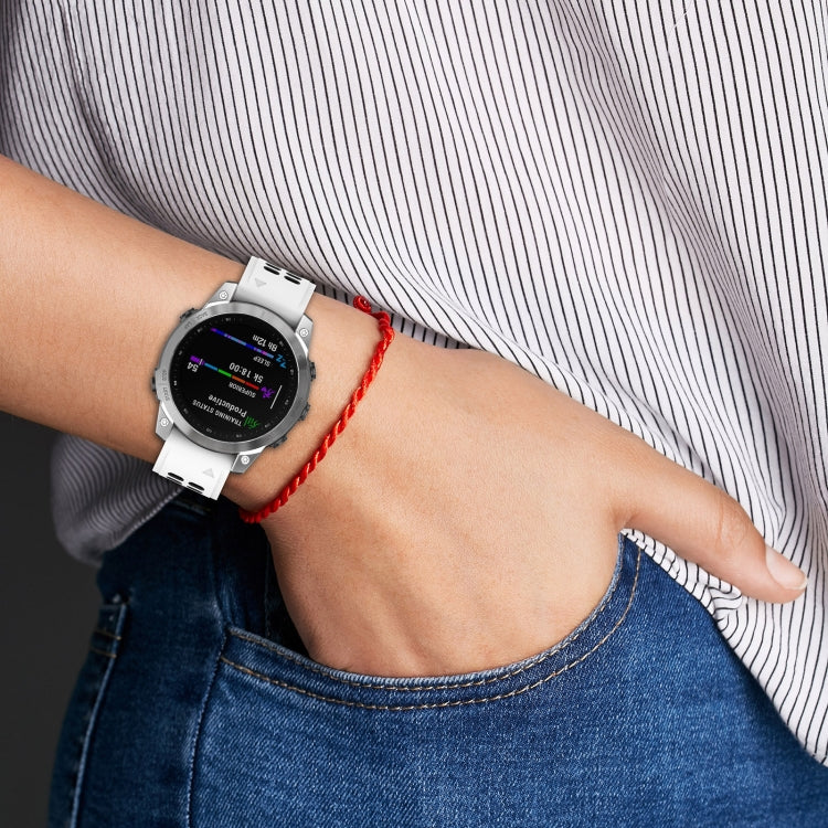 For Garmin Descent G1 / Coros Vertix 22mm Quick Release Double Row Silicone Watch Band(White Black) by bashfashion