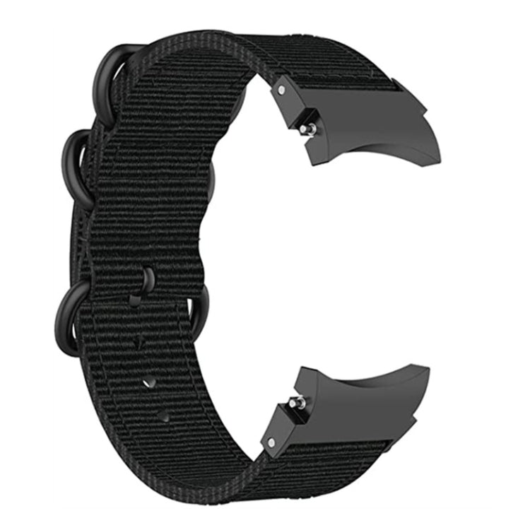 For Samsung Galaxy Watch4 / Watch4 Classic / Watch5 / Watch5 Pro Nylon Three-ring Watch Band(Black) by bashfashion
