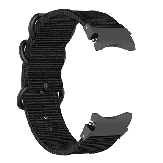 For Samsung Galaxy Watch4 / Watch4 Classic / Watch5 / Watch5 Pro Nylon Three-ring Watch Band(Black) by bashfashion