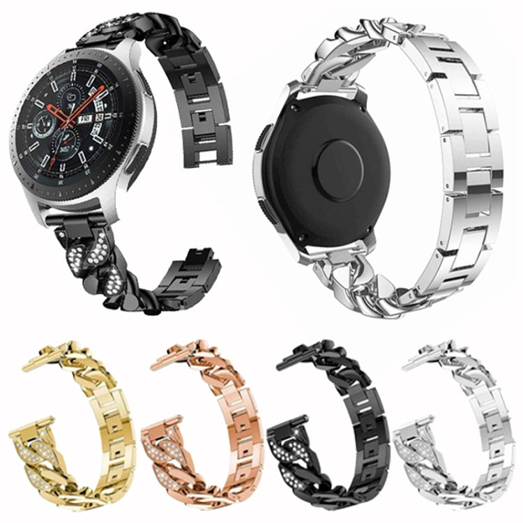 For Samsung Galaxy Watch5 40mm/44mm / Watch5 Pro Row Diamonds Denim Chain Watch Band(Black) by bashfashion