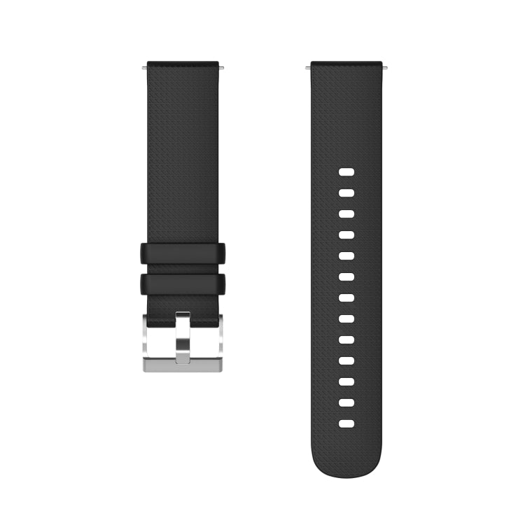 For Samsung Galaxy Watch5 40mm/44mm / Watch5 Pro 20mm Pockmarked Silver Buckle Silicone Watch Band(Black) by bashfashion