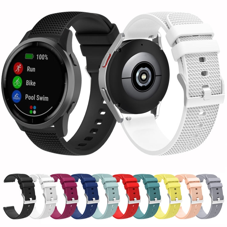 For Samsung Galaxy Watch5 40mm/44mm / Watch5 Pro 20mm Pockmarked Silver Buckle Silicone Watch Band(Black) by bashfashion