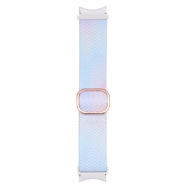 For Samsung Galaxy Watch 5 / Watch 5 Pro / Watch 4 Weave Gradient Color Watch Band(Blue Pink) by bashfashion