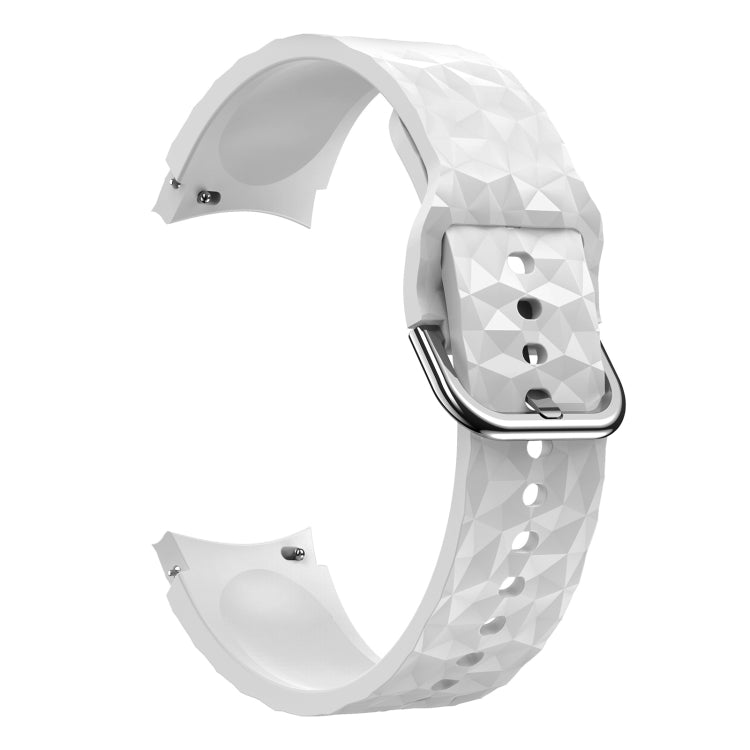 For Samsung Galaxy Watch 5 / Watch 5 Pro Rhombus Texture Silicone Watch Band(White) by bashfashion