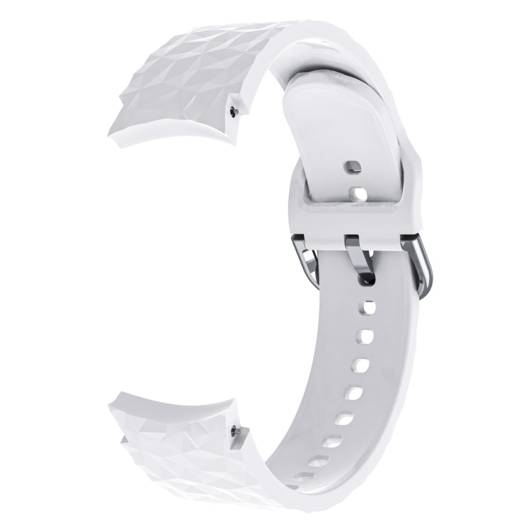 For Samsung Galaxy Watch 5 / Watch 5 Pro Rhombus Texture Silicone Watch Band(White) by bashfashion