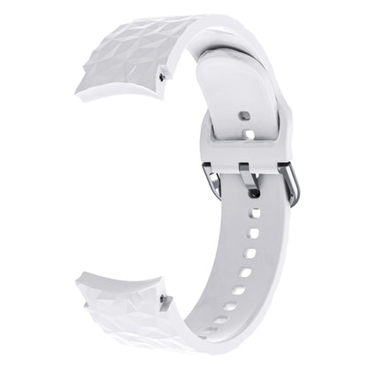 For Samsung Galaxy Watch 5 / Watch 5 Pro Rhombus Texture Silicone Watch Band(White) by bashfashion