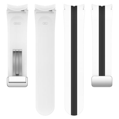 For Samsung Galaxy Watch 5 Pro Two-color Silver Buckle Silicone Watch Band(White Black) by bashfashion