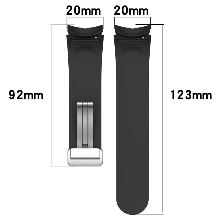 For Samsung Galaxy Watch 5 Pro Two-color Silver Buckle Silicone Watch Band(White Black) by bashfashion
