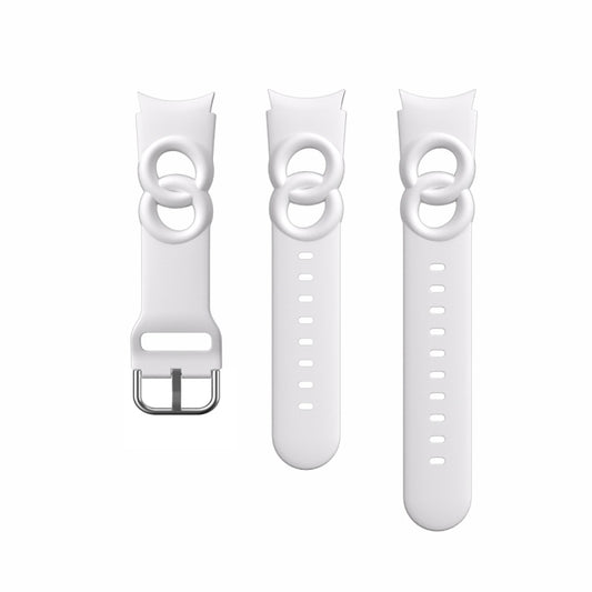 For Samsung Galaxy Watch 5 40mm / 44mm Hollowed Double Loop Silicone Watch Band(White) by bashfashion