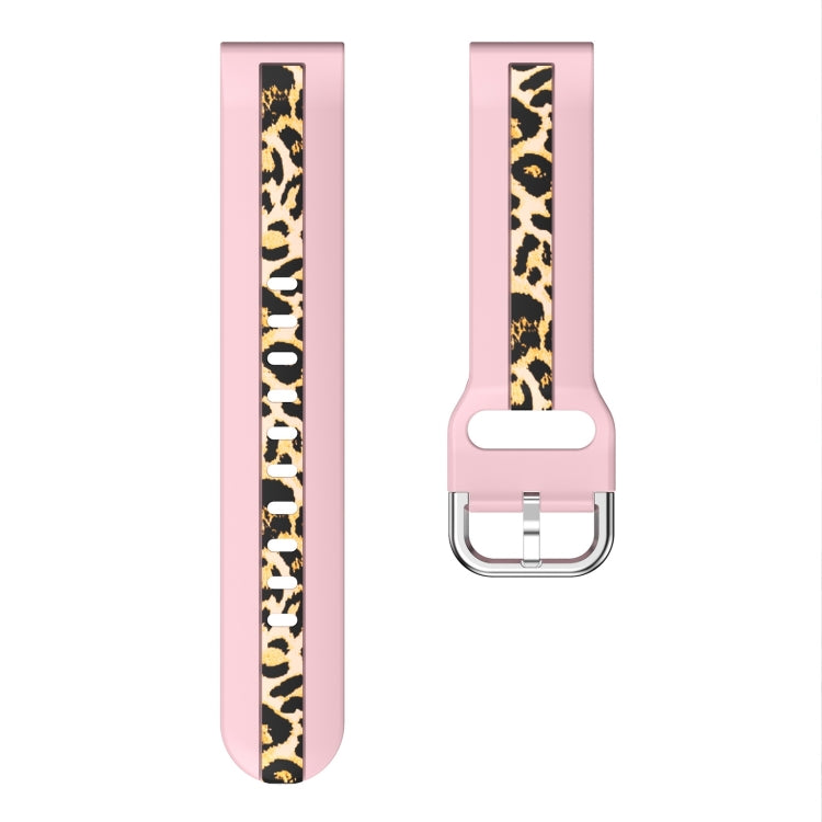For Samsung Galaxy Watch 5 Pro 45mm Vertical Grain Printing Silicone Watch Band(Pink Leopard Print) by bashfashion
