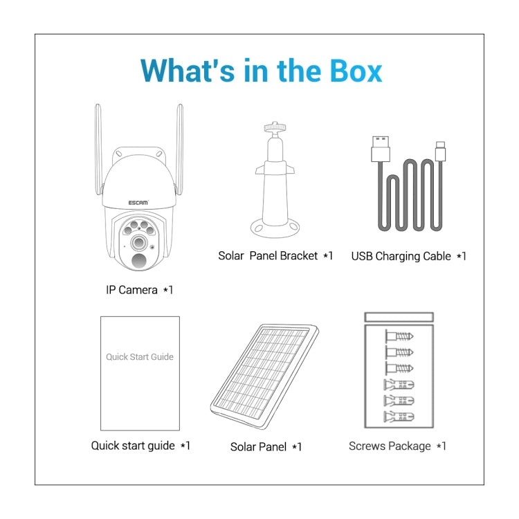 ESCAM QF103 3MP Cloud Storage PT WIFI PIR Alarm IP Camera with Solar Panel Battery Support Full Color Night Vision & Two Way Audio by ESCAM
