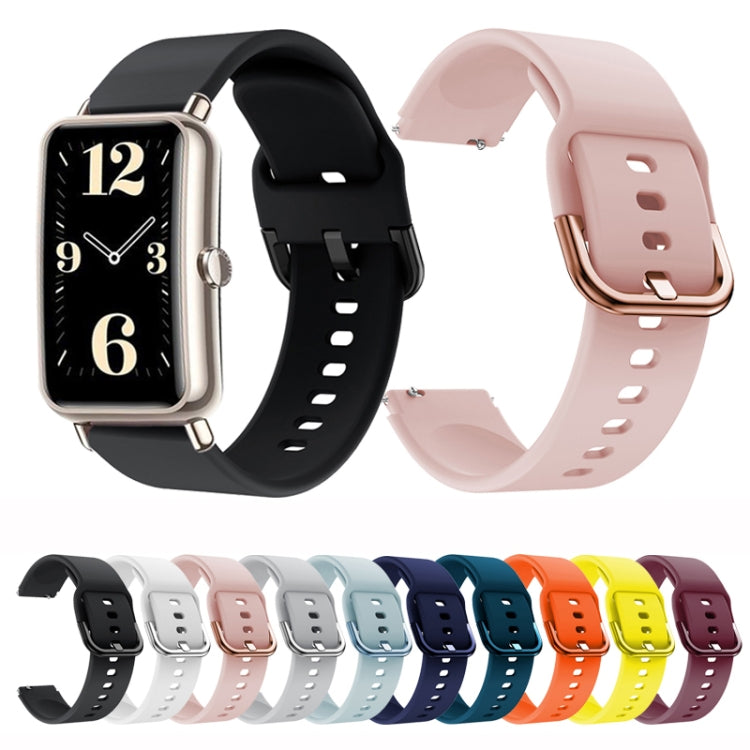 For Huawei Band 6 Color Buckle Silicone Watch Band(Black) by bashfashion