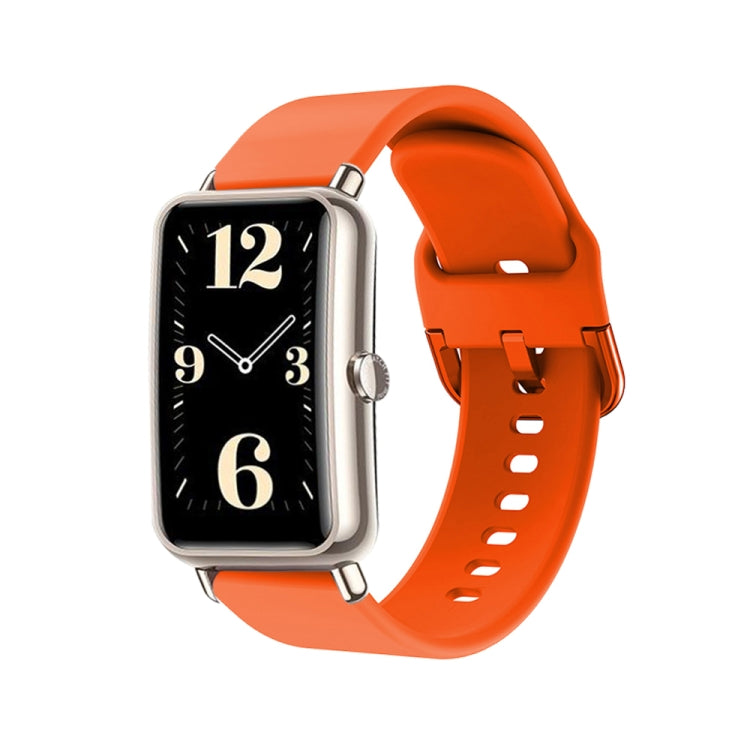 For Huawei Fit Mini Color Buckle Silicone Watch Band(Orange) by bashfashion