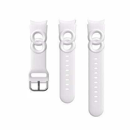 For Samsung Galaxy Watch 5 Pro 45mm Hollowed Double Loop Silicone Watch Band(White) by bashfashion