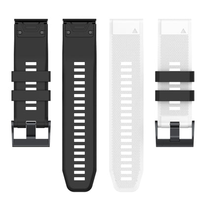 For Garmin Fenix 7 Two-color Silicone Watch Band(White Black) by bashfashion