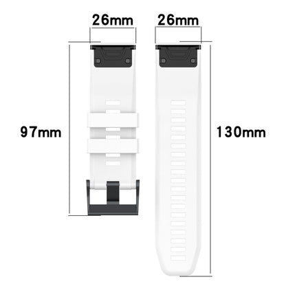 For Garmin Fenix 7 Two-color Silicone Watch Band(White Black) by bashfashion