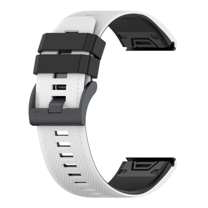 For Garmin Fenix 7X Two-color Silicone Watch Band(White Black) by bashfashion