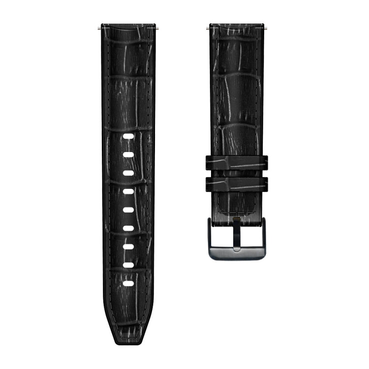 For Huawei GT 3 Pro 46mm Bamboo Joint Texture Silicone Leather Watch Band(Black) by bashfashion