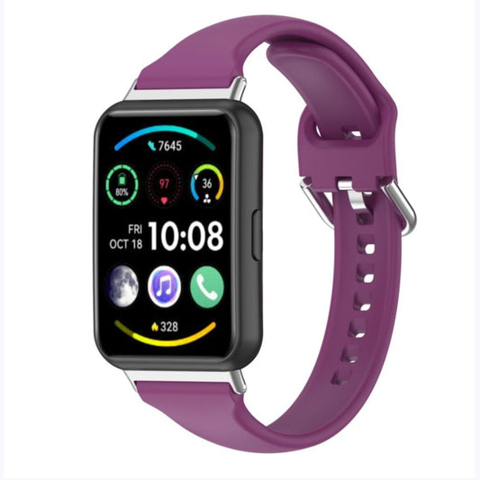For Huawei Watch Fit 2 Small Waist Silicone Watch Band, Size:S(Dark Purple) by bashfashion