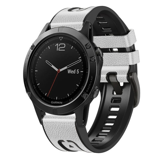 For Garmin Fenix 7 Quick Release Silicone Leather Watch Band(White) by bashfashion