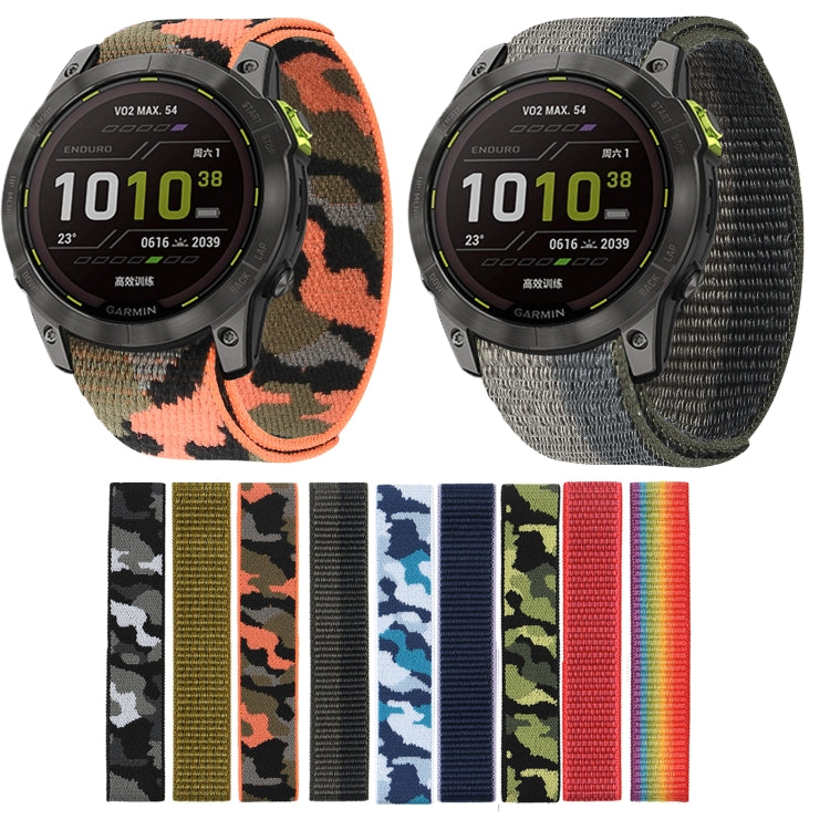 For Garmin Fenix 7 Hook And Loop Fastener Nylon Watch Band(Colorful) by bashfashion