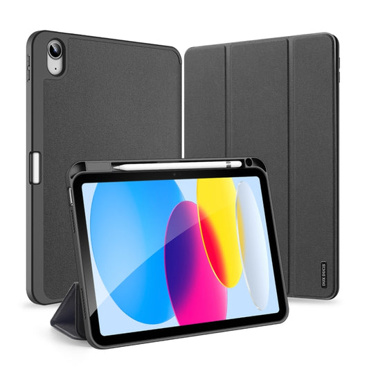 For iPad 2025 / 2022 DUX DUCIS Domo Series Magnetic Flip Leather Tablet Case(Black) by DUX DUCIS