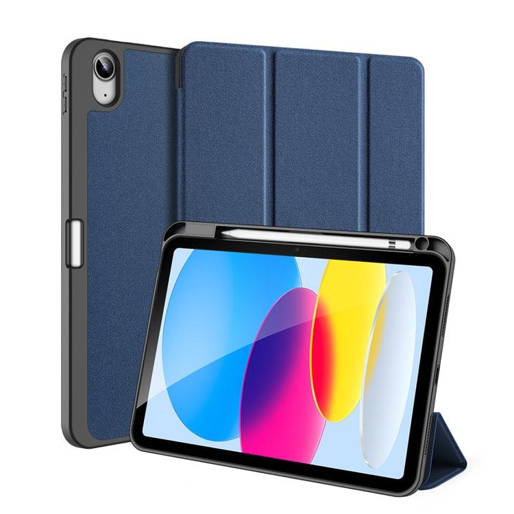 For iPad 2025 / 2022 DUX DUCIS Domo Series Magnetic Flip Leather Tablet Case(Blue) by DUX DUCIS