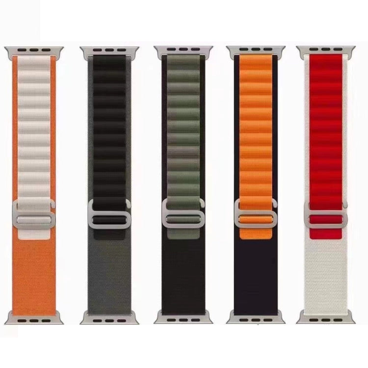 Breathable Two-color Nylon Watch Band For Apple Watch Series 8&7 41mm / SE 2&6&SE&5&4 40mm / 3&2&1 38mm(Orange) by bashfashion