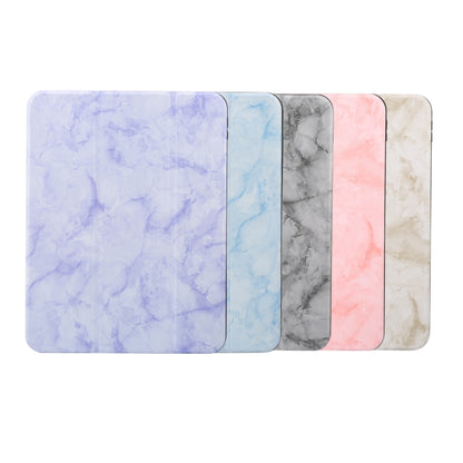 For iPad 2025 / 2022 Three-fold Marble Texture Protective Tablet Case with Pen Slot(Smoky Gray) by bashfashion
