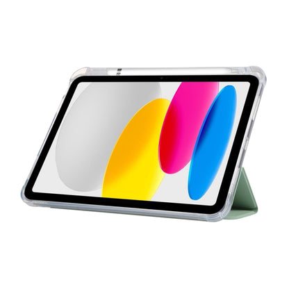 For iPad 2025 / 2022 3-folding Electric Pressed Skin Texture Leather Tablet Case(Green) by bashfashion