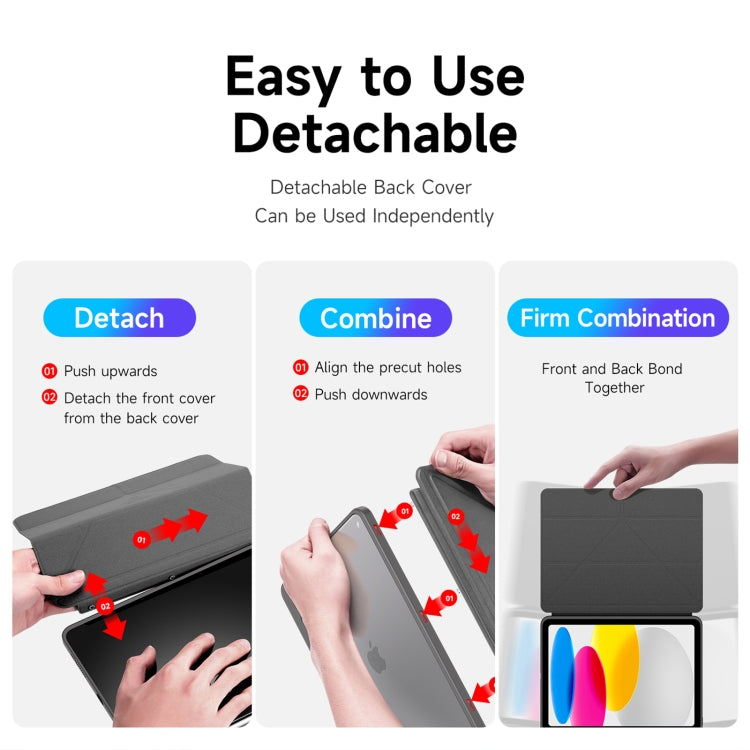 For iPad 2025 / 2022 DUX DUCIS Magi Series Smart Leather Tablet Case(Grey) by DUX DUCIS