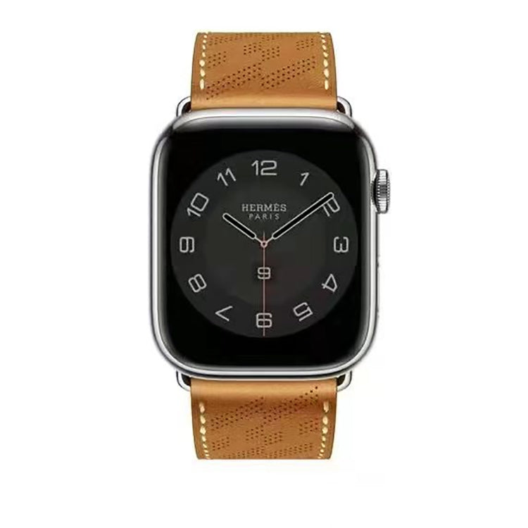 Microporous Leather Strap For Apple Watch Series 8&7 41mm / SE 2&6&SE&5&4 40mm / 3&2&1 38mm (Brown) by bashfashion