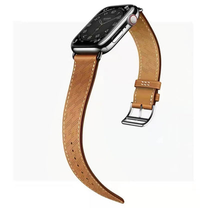 Microporous Leather Strap For Apple Watch Series 8&7 41mm / SE 2&6&SE&5&4 40mm / 3&2&1 38mm (Brown) by bashfashion