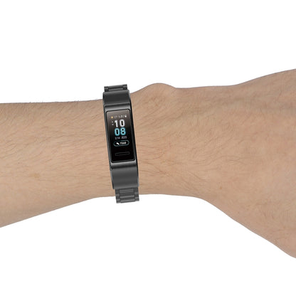 For Huawei Band 4 Pro (TER-B29S) / Band 3 Pro (TER-B29) / Band 3 (TER-B09) Three Beads Steel Wrist Strap Watchband(Silver) by bashfashion