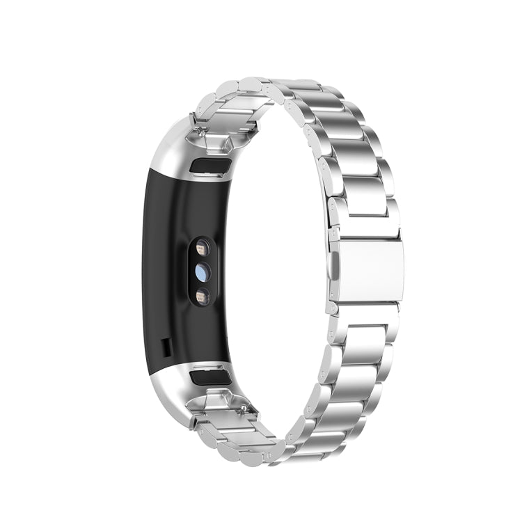 For Huawei Band 4 Pro (TER-B29S) / Band 3 Pro (TER-B29) / Band 3 (TER-B09) Three Beads Steel Wrist Strap Watchband(Silver) by bashfashion