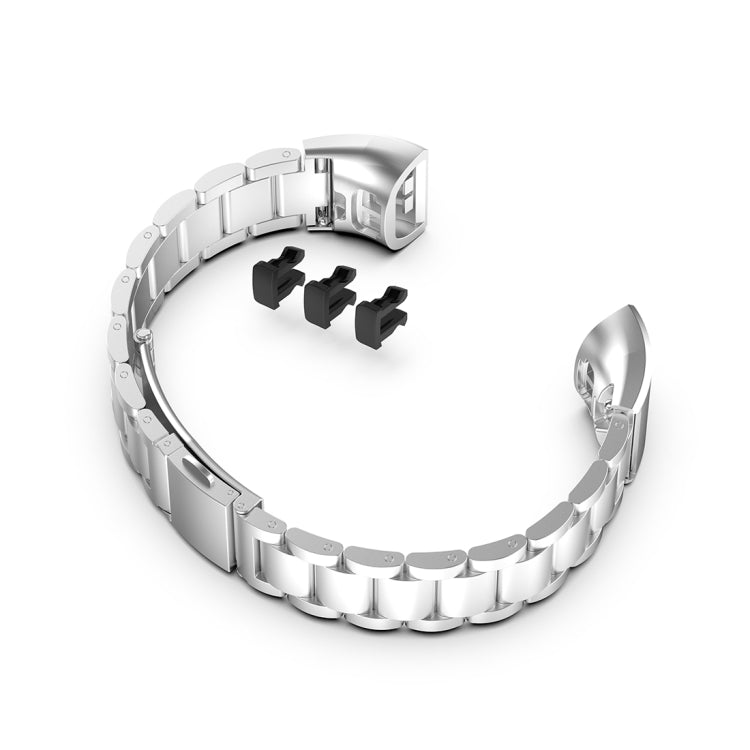 For Huawei Band 4 Pro (TER-B29S) / Band 3 Pro (TER-B29) / Band 3 (TER-B09) Three Beads Steel Wrist Strap Watchband(Silver) by bashfashion