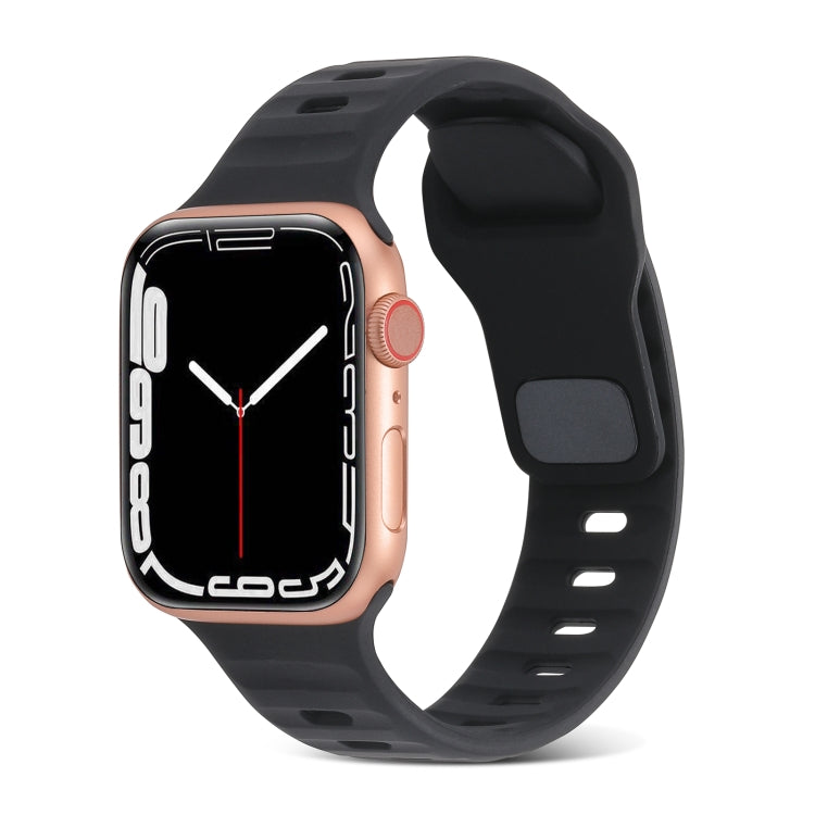 Sports Silicone Watch Band for Apple Watch Ultra 49mm&Watch Ultra 2 49mm / Series 9&8&7 45mm / SE 3&SE 2&6&SE&5&4 44mm / 3&2&1 42mm(Black) by bashfashion