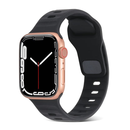 Sports Silicone Watch Band for Apple Watch Ultra 49mm&Watch Ultra 2 49mm / Series 9&8&7 45mm / SE 3&SE 2&6&SE&5&4 44mm / 3&2&1 42mm(Black) by bashfashion