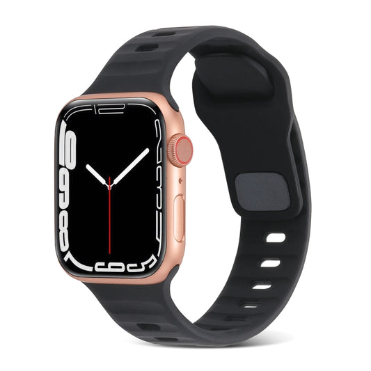 Sports Silicone Watch Band for Apple Watch Ultra 49mm&Watch Ultra 2 49mm / Series 9&8&7 45mm / SE 3&SE 2&6&SE&5&4 44mm / 3&2&1 42mm(Black) by bashfashion