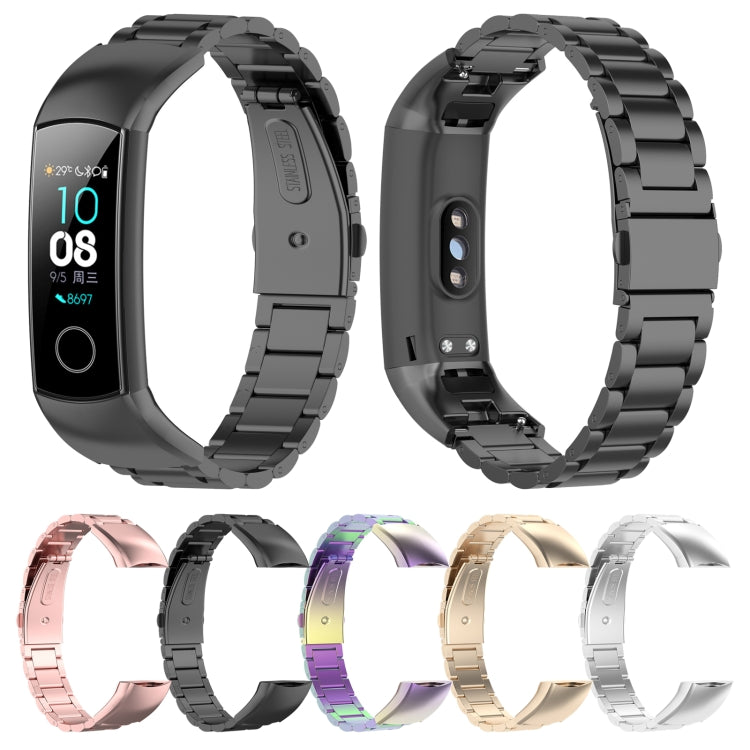 For Huawei Honor Band 4 (CRS-B19) / Honor Band 5 (CRS-B19S) Three Beads Steel Wrist Strap Watchband(Silver) by bashfashion