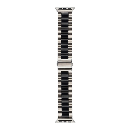 Strains Metal Watch Band For Apple Watch Series 8&7 41mm / SE 2&6&SE&5&4 40mm / 3&2&1 38mm(Silver+Black) by bashfashion