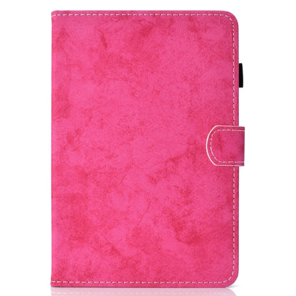 For Galaxy Tab S6 Lite Sewing Thread Horizontal Solid Color Flat Leather Case with Sleep Function & Pen Cover & Anti Skid Strip & Card Slot & Holder(Rose Red) by bashfashion