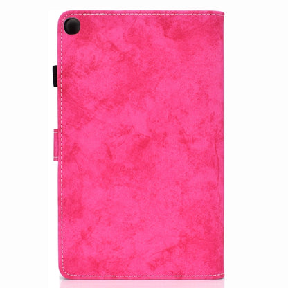 For Galaxy Tab S6 Lite Sewing Thread Horizontal Solid Color Flat Leather Case with Sleep Function & Pen Cover & Anti Skid Strip & Card Slot & Holder(Rose Red) by bashfashion