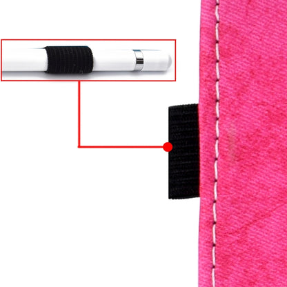 For Galaxy Tab S6 Lite Sewing Thread Horizontal Solid Color Flat Leather Case with Sleep Function & Pen Cover & Anti Skid Strip & Card Slot & Holder(Rose Red) by bashfashion